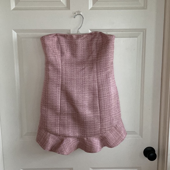 Majorelle Strapless Pink (tweed) Mini Dress - Picture 3 of 9